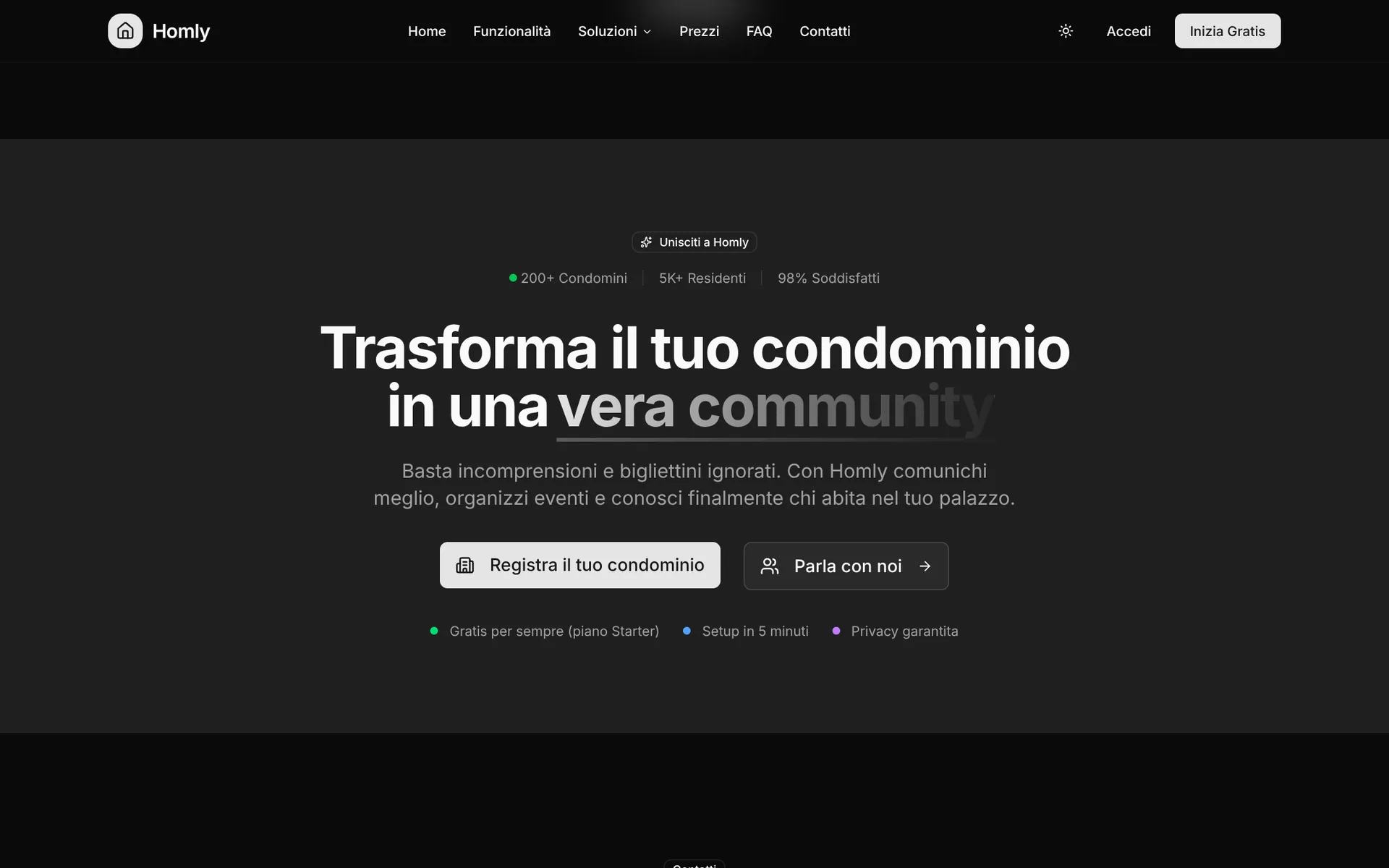 Schermata reale di Homly